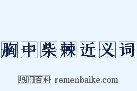 胸中柴棘近义词是什么意思的图片